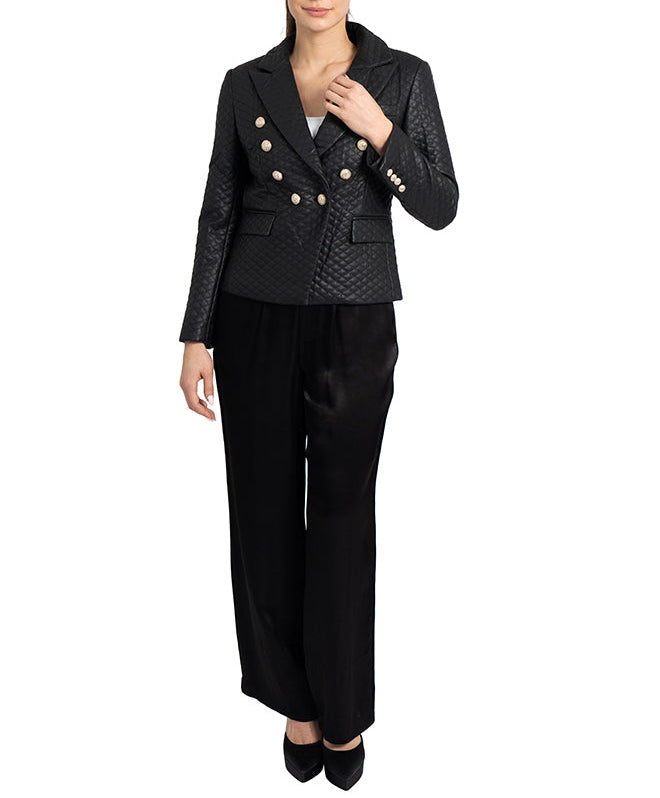 Tess Faux Leather Blazer