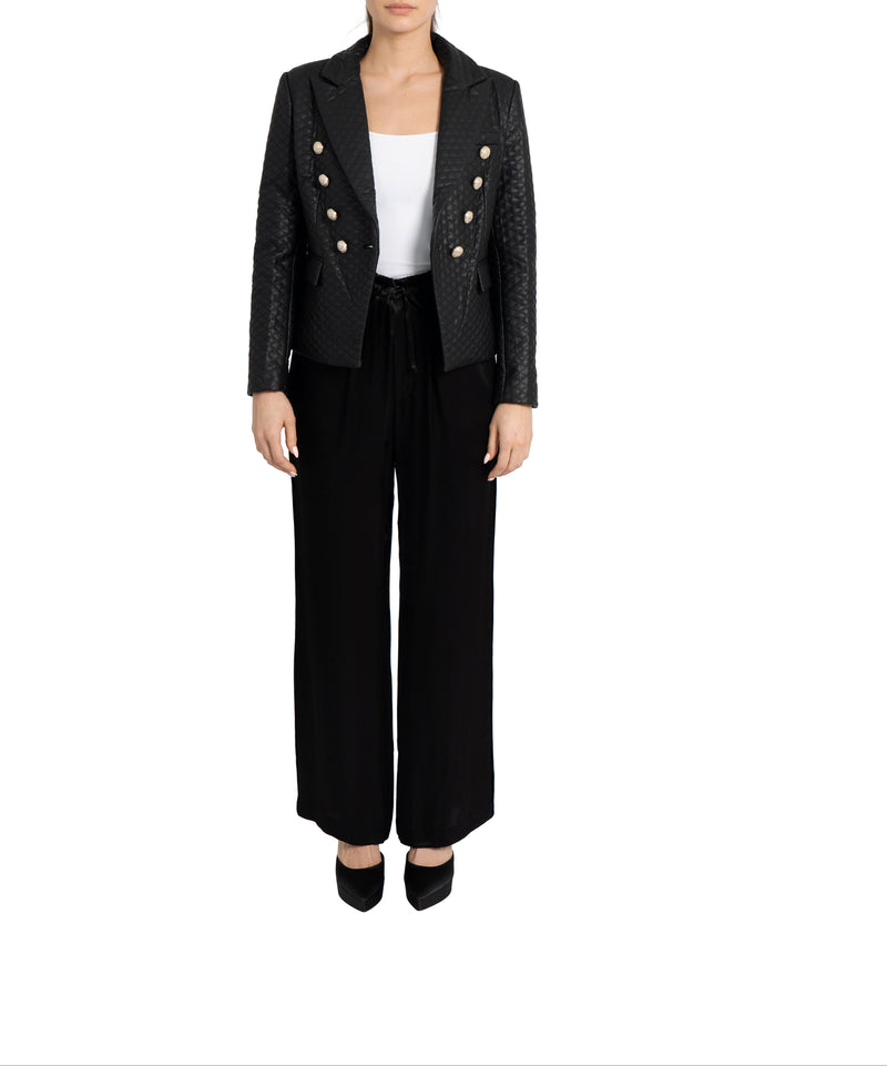 Tess Faux Leather Blazer