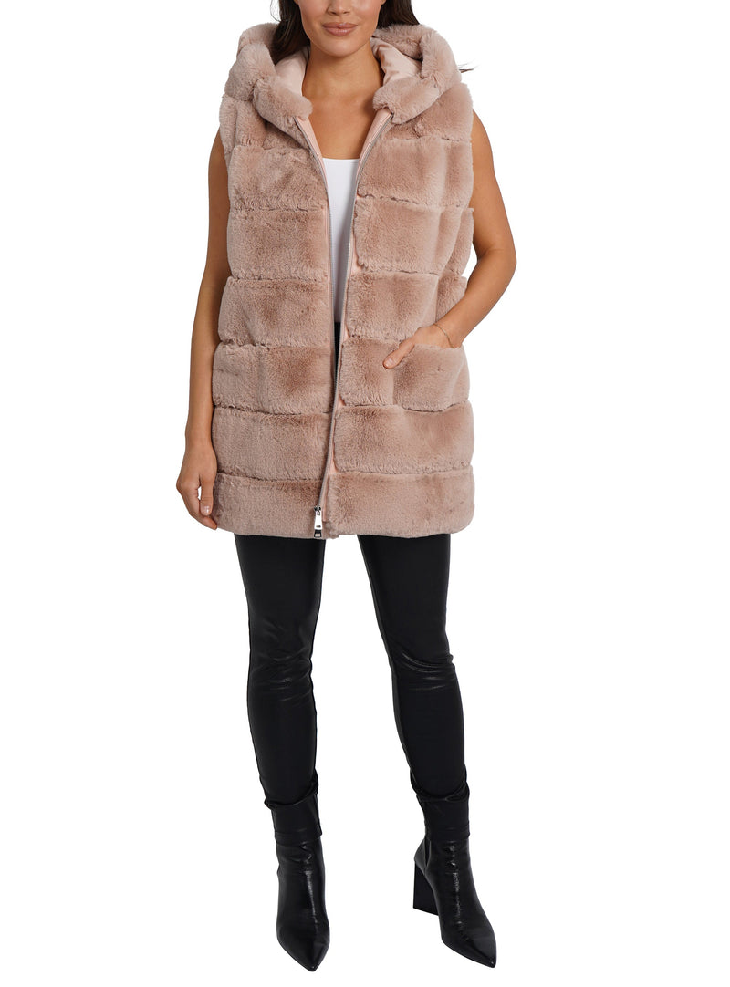 Alina Faux Fur Hooded Vest-2