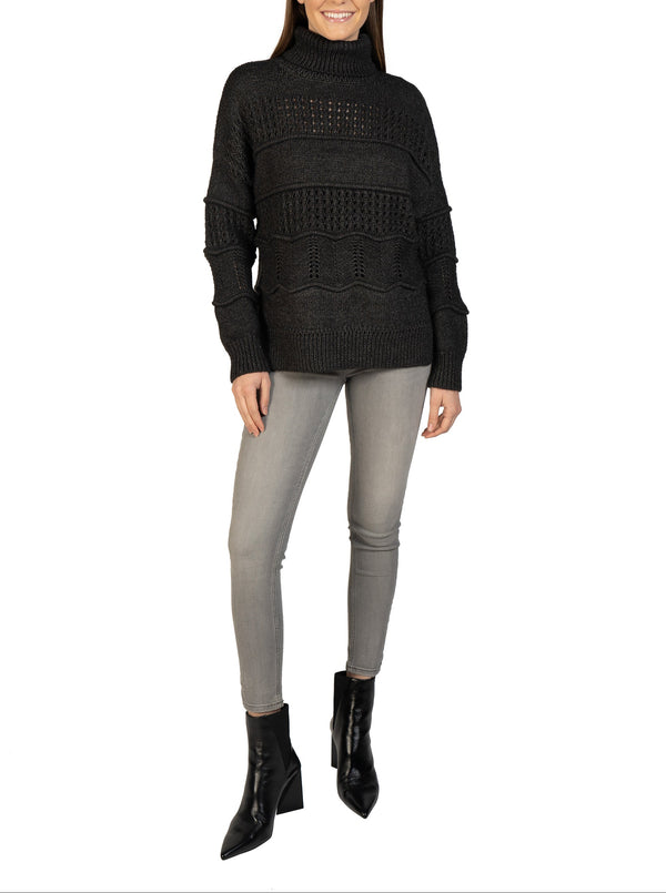 Love Token Cable Knit Turtleneck Pullover 2