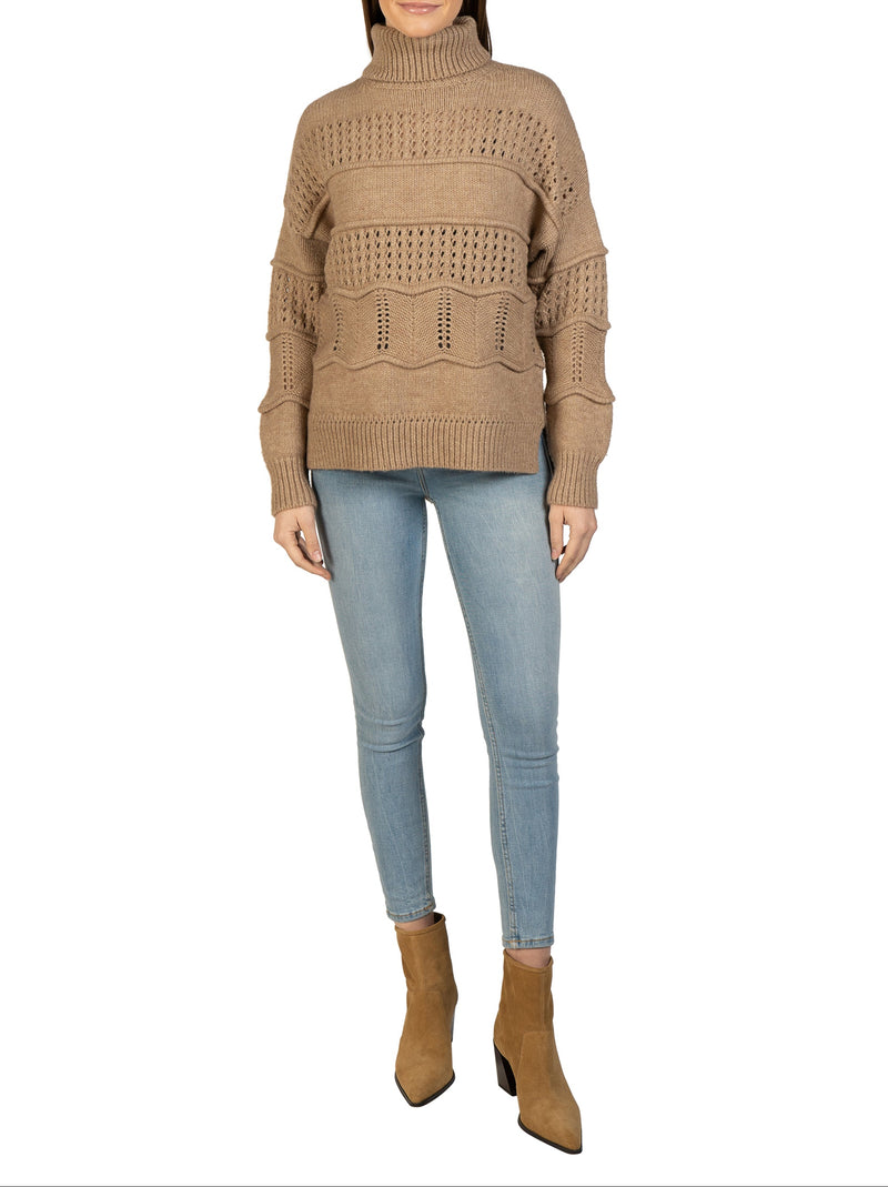 Love Token Cable Knit Turtleneck Pullover 6