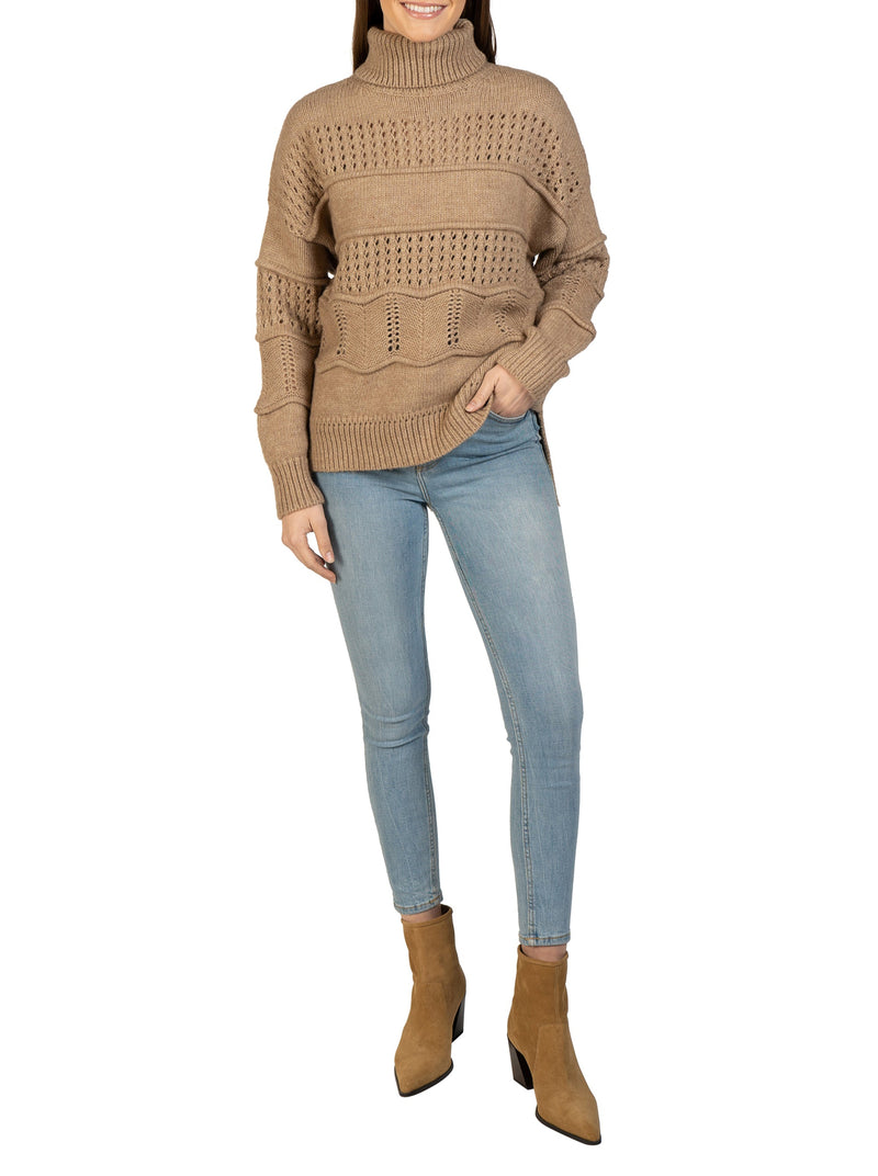 Love Token Cable Knit Turtleneck Pullover 7