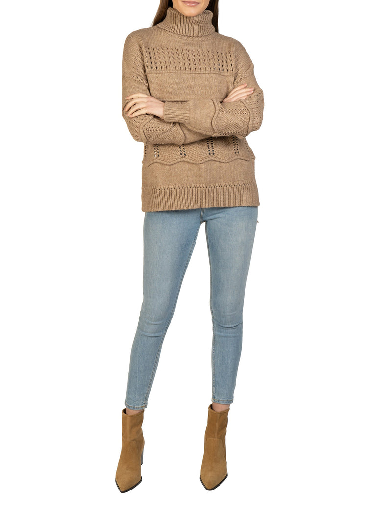 Love Token Cable Knit Turtleneck Pullover 8