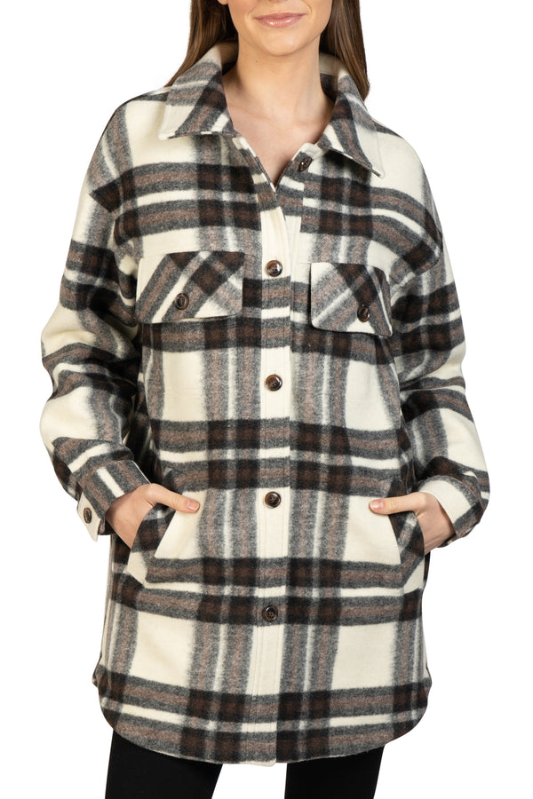 Love Token Lightweight Plaid Shacket