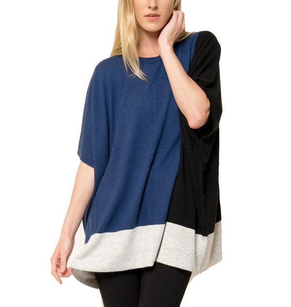 Love Token Jake Color Blocked Poncho